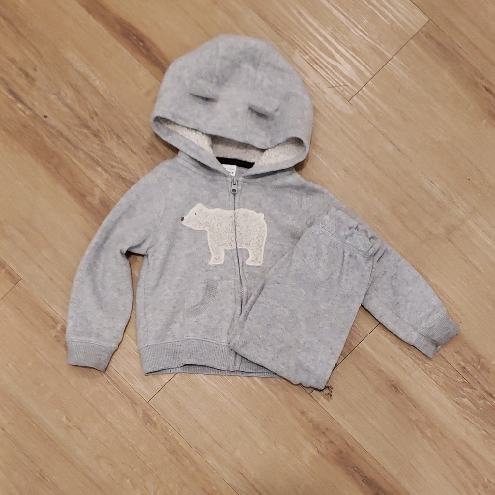 Fleece Bear Hoodie and Pants Set Sz 24 mos